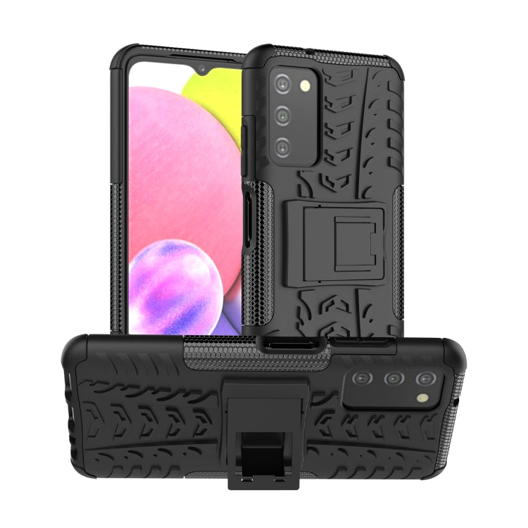 For Samsung Galaxy A03S 2022 165.8mm US Tire Texture TPU + PC Phone Case with Holder