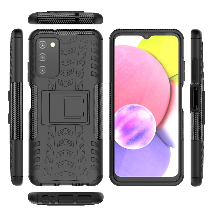 For Samsung Galaxy A03S 2022 165.8mm US Tire Texture TPU + PC Phone Case with Holder