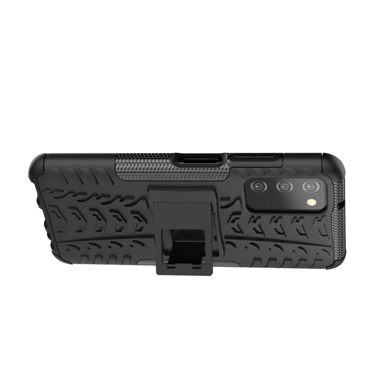 For Samsung Galaxy A03S 2022 165.8mm US Tire Texture TPU + PC Phone Case with Holder