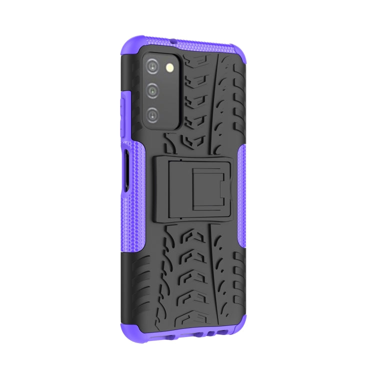 For Samsung Galaxy A03S 2022 165.8mm US Tire Texture TPU + PC Phone Case with Holder