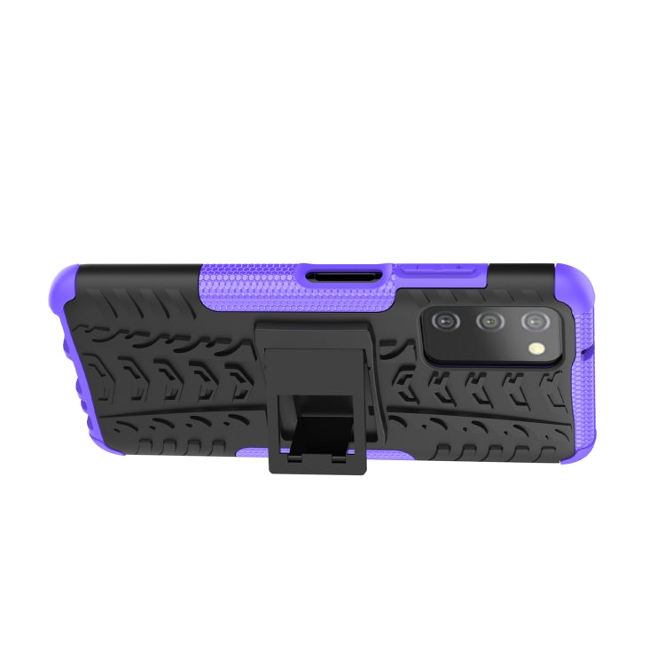 For Samsung Galaxy A03S 2022 165.8mm US Tire Texture TPU + PC Phone Case with Holder