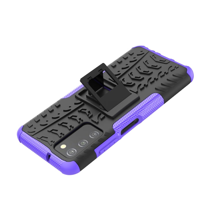 For Samsung Galaxy A03S 2022 165.8mm US Tire Texture TPU + PC Phone Case with Holder