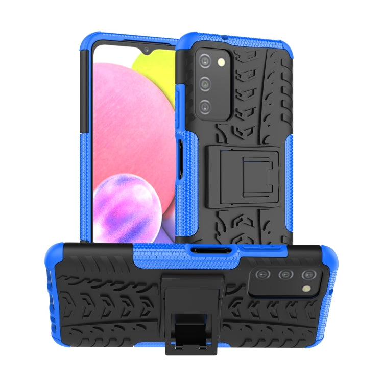 For Samsung Galaxy A03S 2022 165.8mm US Tire Texture TPU + PC Phone Case with Holder