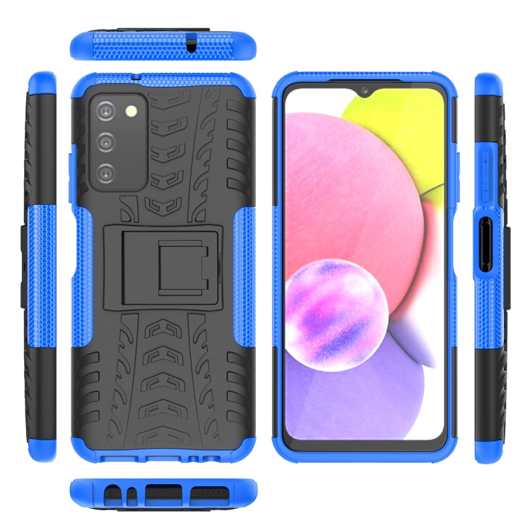 For Samsung Galaxy A03S 2022 165.8mm US Tire Texture TPU + PC Phone Case with Holder