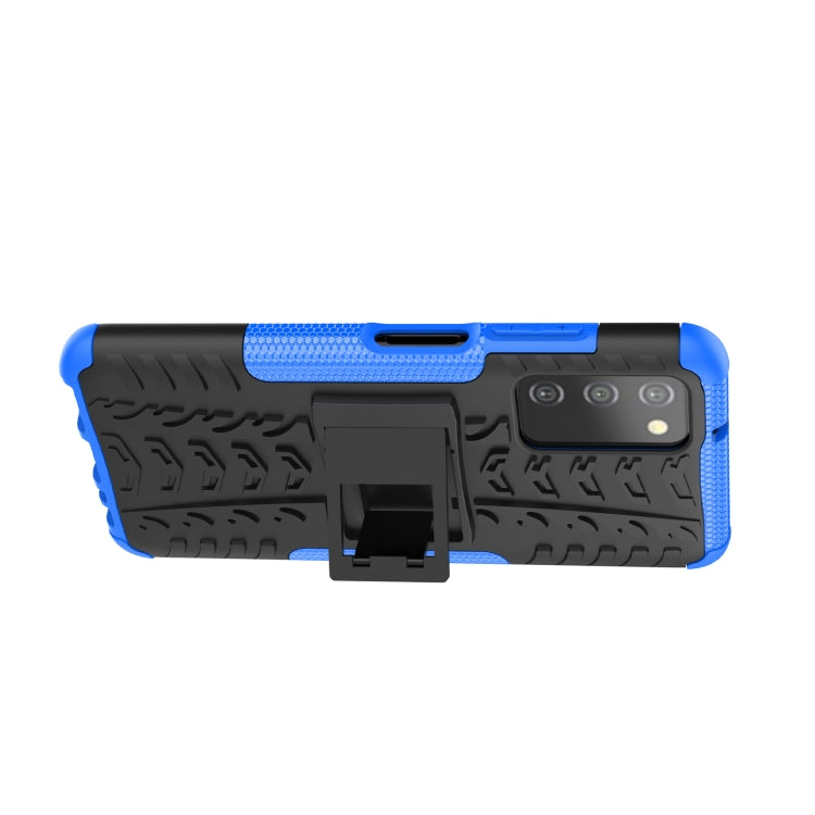 For Samsung Galaxy A03S 2022 165.8mm US Tire Texture TPU + PC Phone Case with Holder