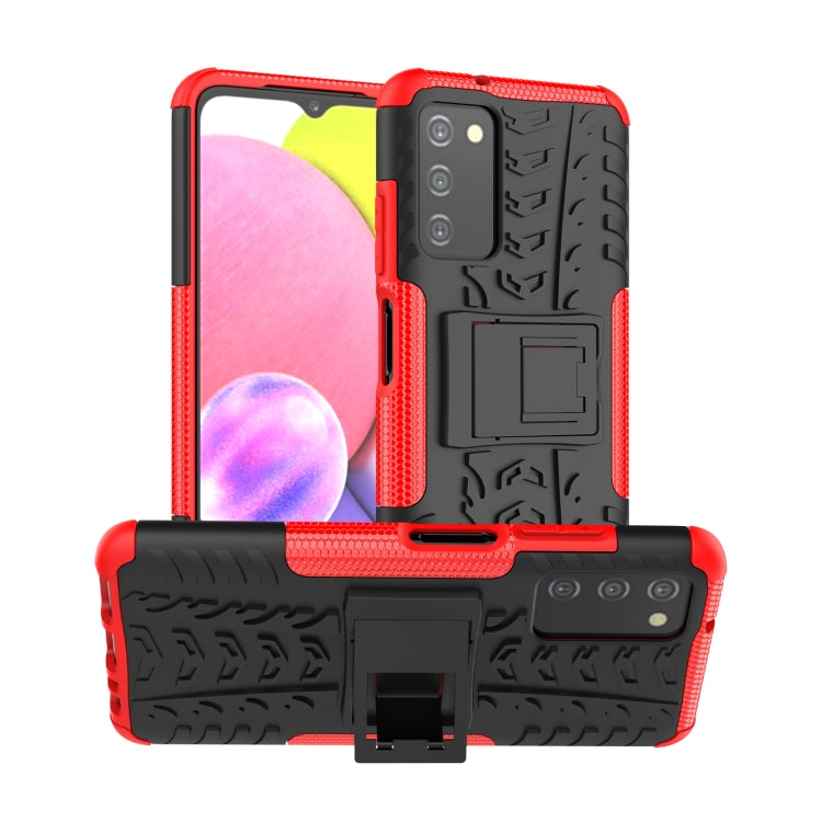 For Samsung Galaxy A03S 2022 165.8mm US Tire Texture TPU + PC Phone Case with Holder