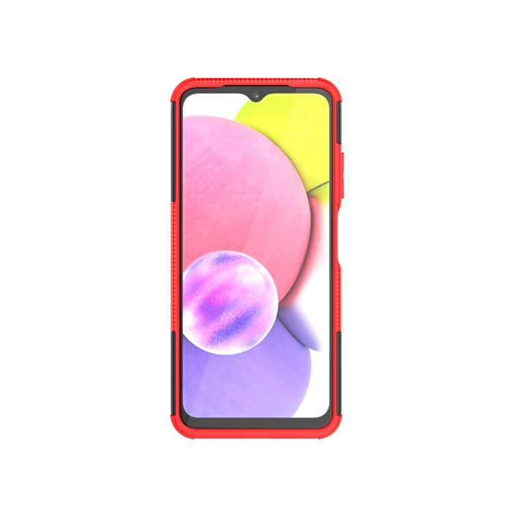 For Samsung Galaxy A03S 2022 165.8mm US Tire Texture TPU + PC Phone Case with Holder