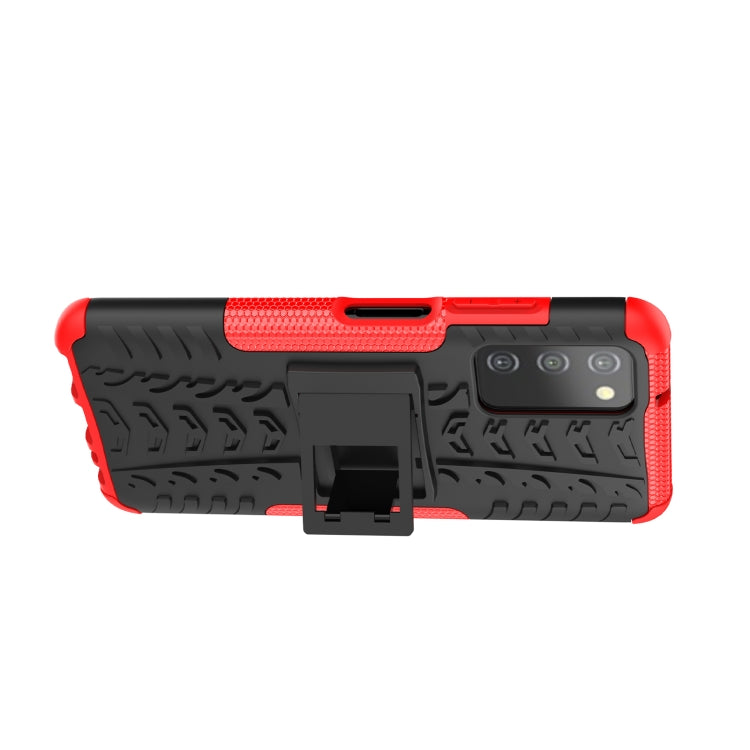 For Samsung Galaxy A03S 2022 165.8mm US Tire Texture TPU + PC Phone Case with Holder