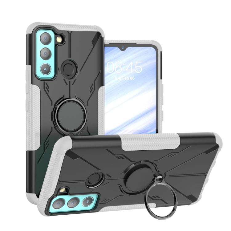 For Tecno Pop 5 LTE Armor Bear Shockproof PC + TPU Phone Case