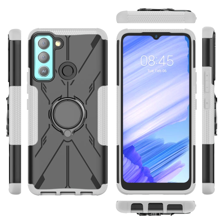 For Tecno Pop 5 LTE Armor Bear Shockproof PC + TPU Phone Case