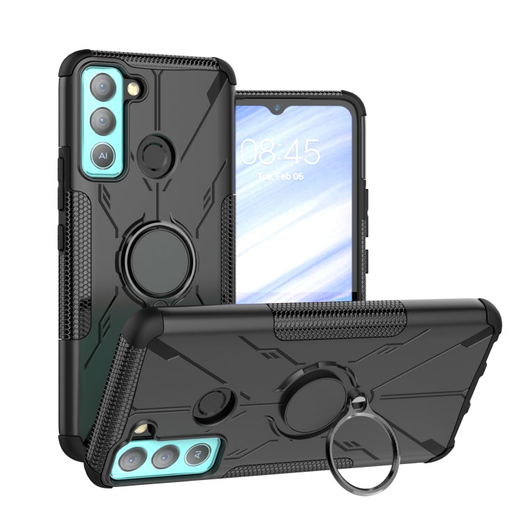 For Tecno Pop 5 LTE Armor Bear Shockproof PC + TPU Phone Case