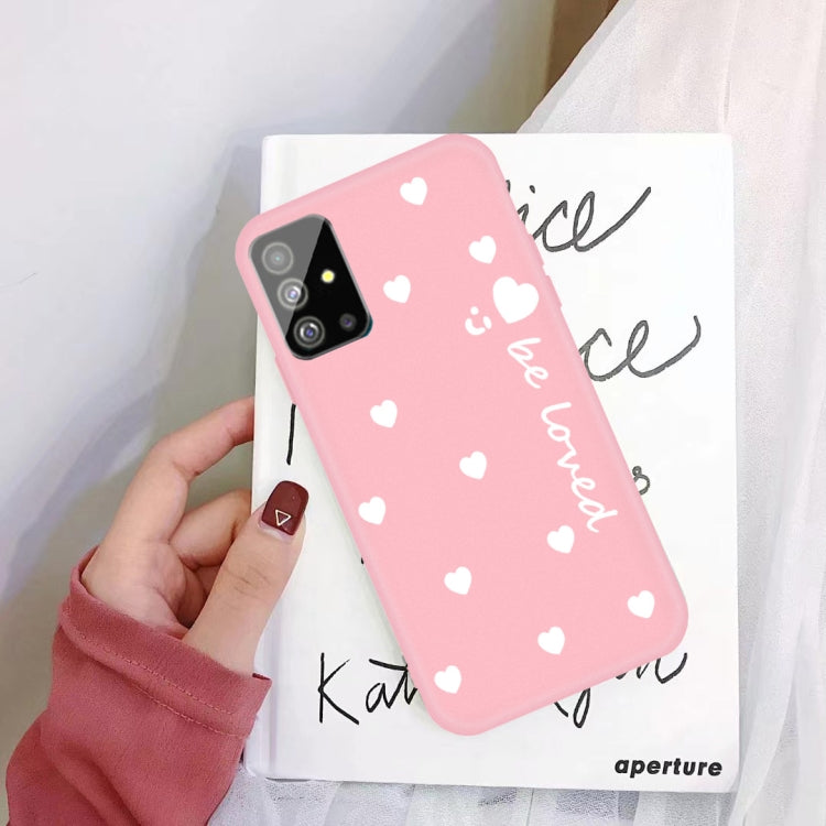 For Galaxy S20+ Smiling Love Heart Pattern Frosted TPU Protective Case