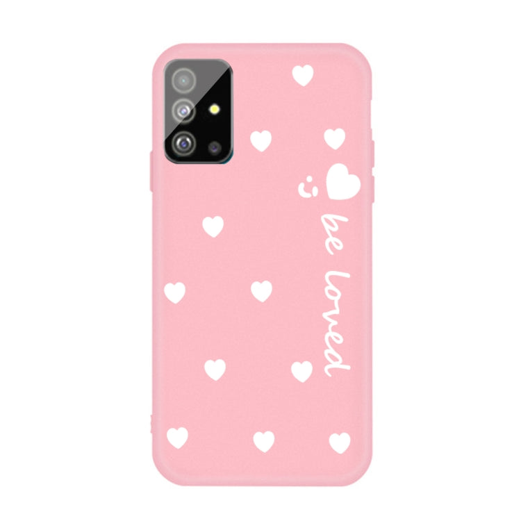 For Galaxy S20+ Smiling Love Heart Pattern Frosted TPU Protective Case