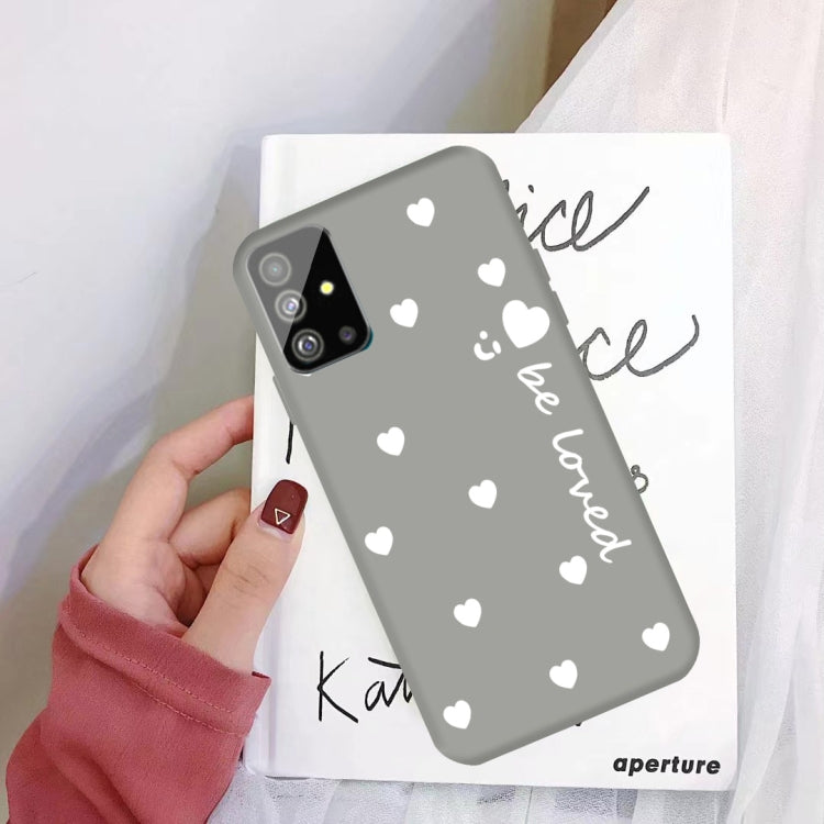 For Galaxy S20+ Smiling Love Heart Pattern Frosted TPU Protective Case
