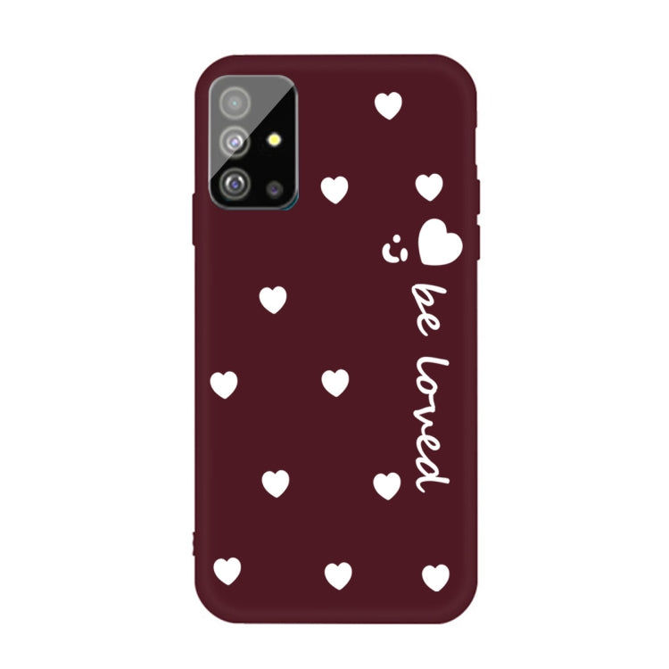 For Galaxy S20+ Smiling Love Heart Pattern Frosted TPU Protective Case