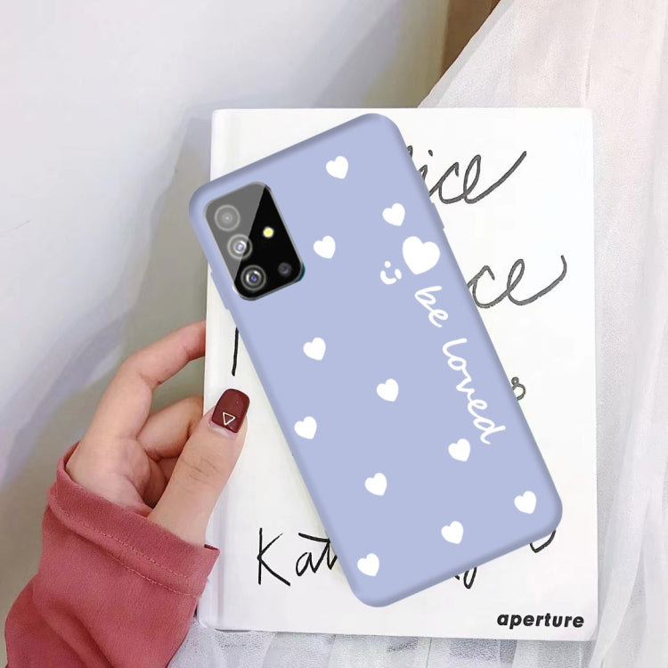 For Galaxy S20+ Smiling Love Heart Pattern Frosted TPU Protective Case
