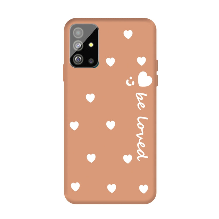 For Galaxy S20+ Smiling Love Heart Pattern Frosted TPU Protective Case