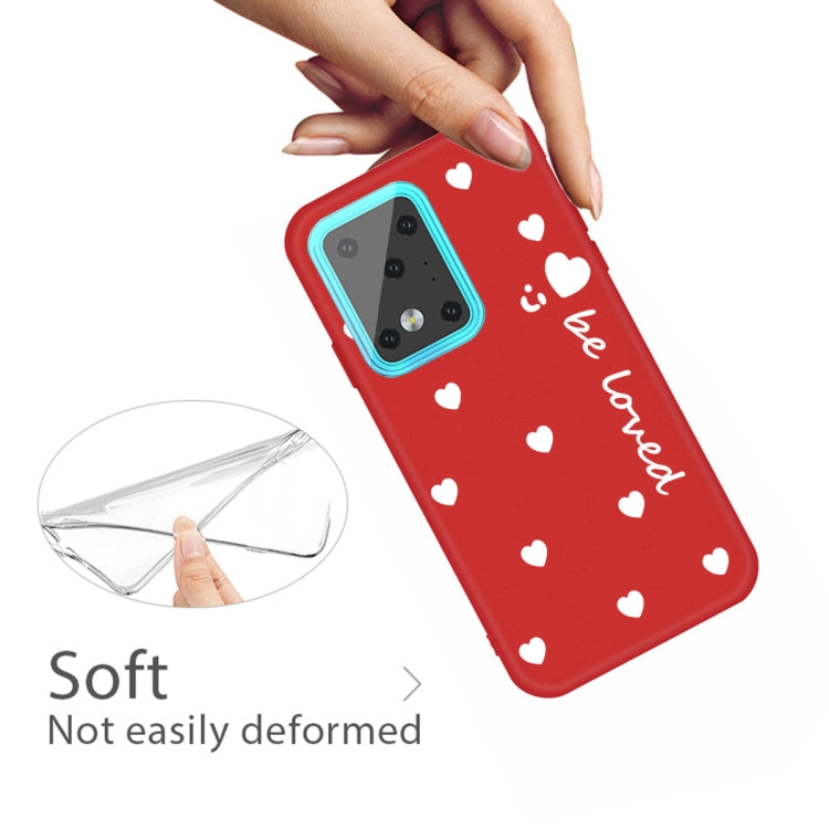 For Galaxy S20 Ultra Smiling Love Heart Pattern Frosted TPU Protective Case