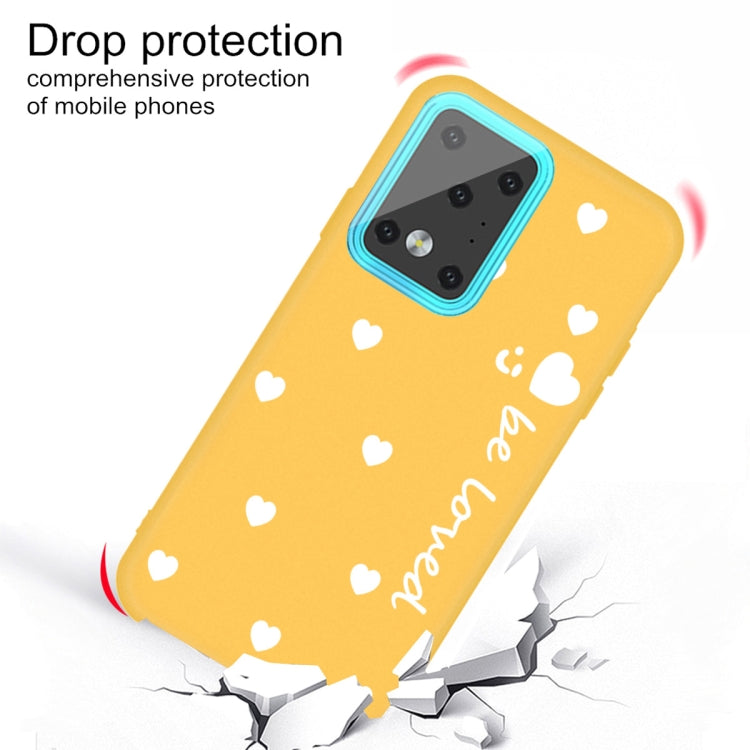 For Galaxy S20 Ultra Smiling Love Heart Pattern Frosted TPU Protective Case
