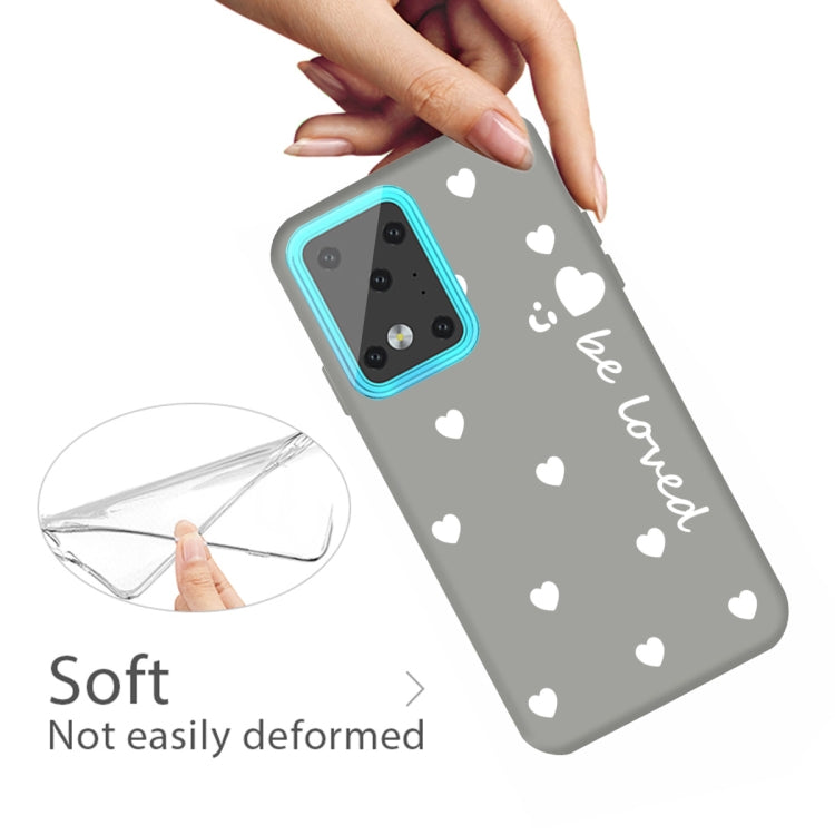 For Galaxy S20 Ultra Smiling Love Heart Pattern Frosted TPU Protective Case