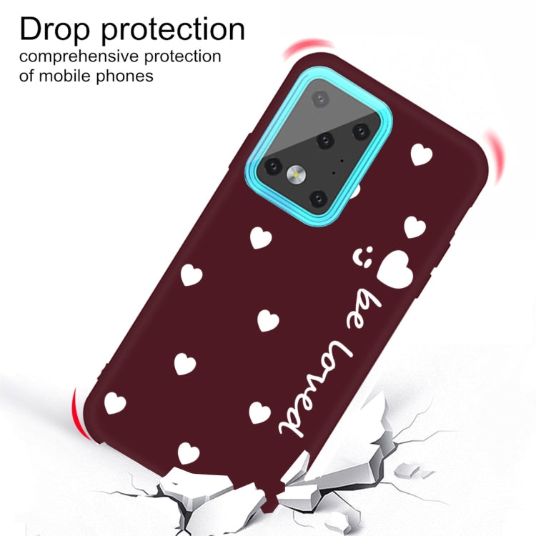 For Galaxy S20 Ultra Smiling Love Heart Pattern Frosted TPU Protective Case