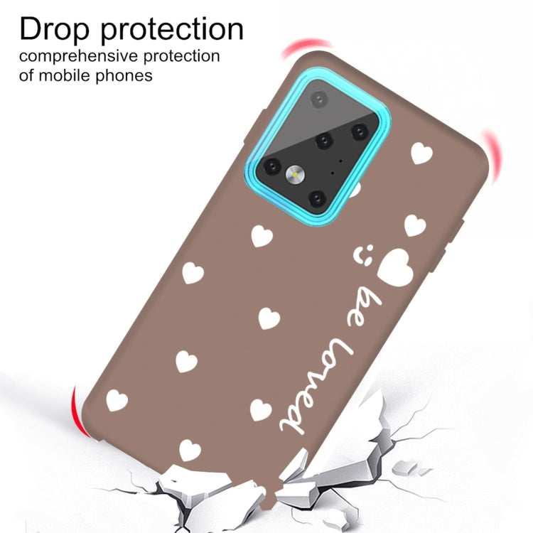 For Galaxy S20 Ultra Smiling Love Heart Pattern Frosted TPU Protective Case