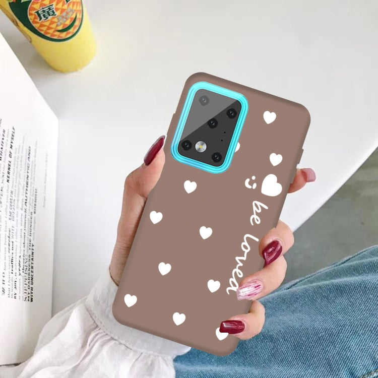 For Galaxy S20 Ultra Smiling Love Heart Pattern Frosted TPU Protective Case