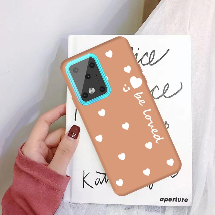 For Galaxy S20 Ultra Smiling Love Heart Pattern Frosted TPU Protective Case