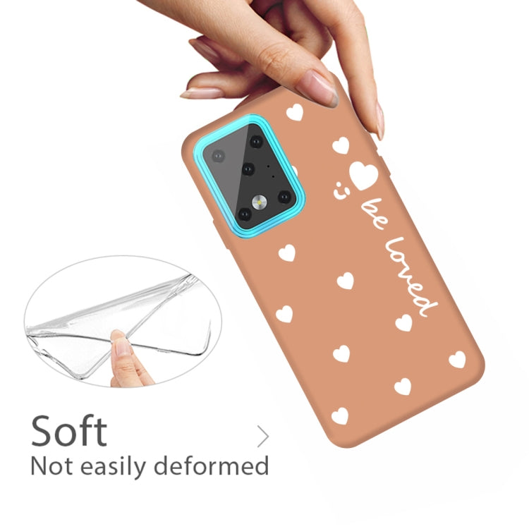 For Galaxy S20 Ultra Smiling Love Heart Pattern Frosted TPU Protective Case