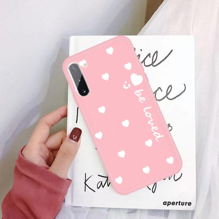 For Galaxy Note10 Smiling Love Heart Pattern Frosted TPU Protective Case