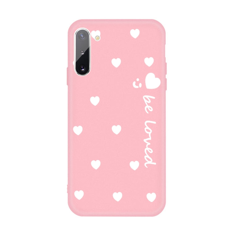 For Galaxy Note10 Smiling Love Heart Pattern Frosted TPU Protective Case