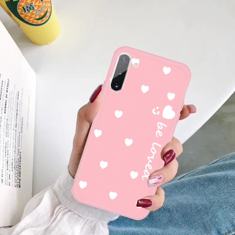 For Galaxy Note10 Smiling Love Heart Pattern Frosted TPU Protective Case