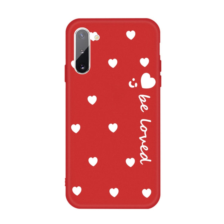 For Galaxy Note10 Smiling Love Heart Pattern Frosted TPU Protective Case