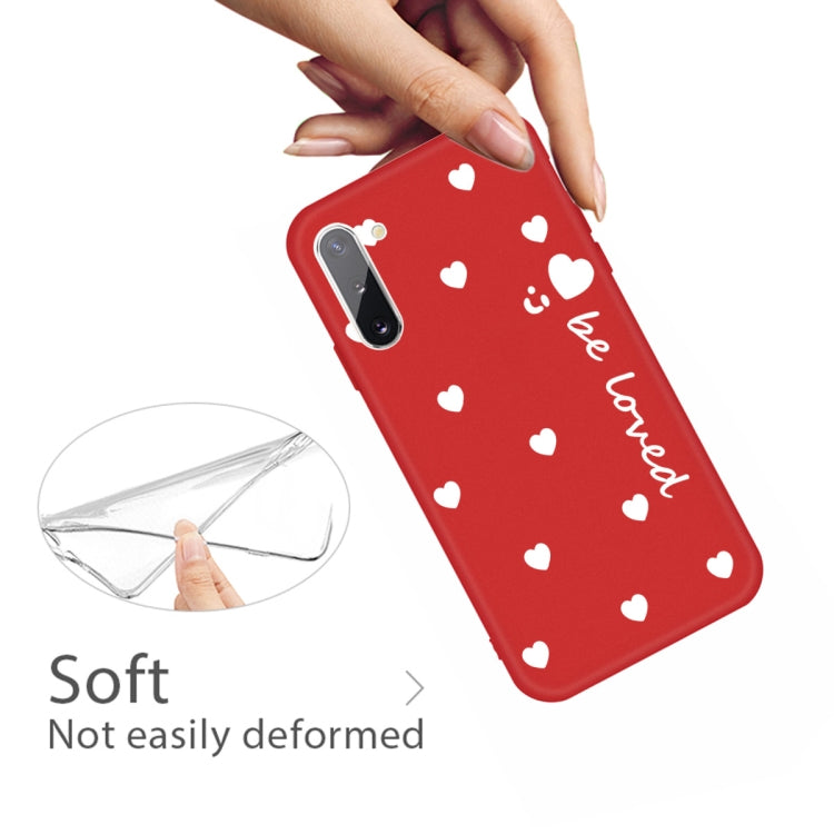 For Galaxy Note10 Smiling Love Heart Pattern Frosted TPU Protective Case