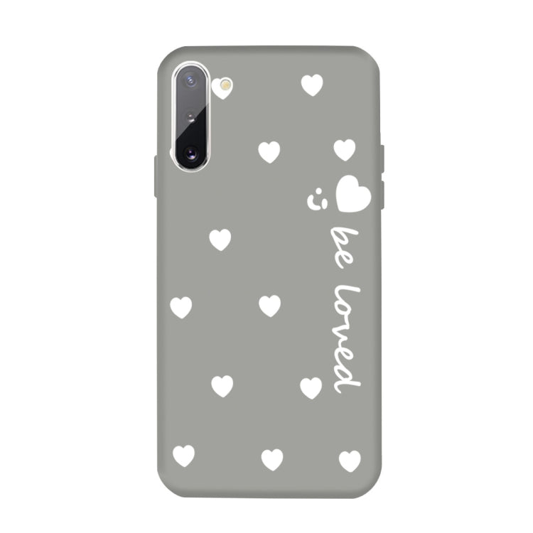For Galaxy Note10 Smiling Love Heart Pattern Frosted TPU Protective Case