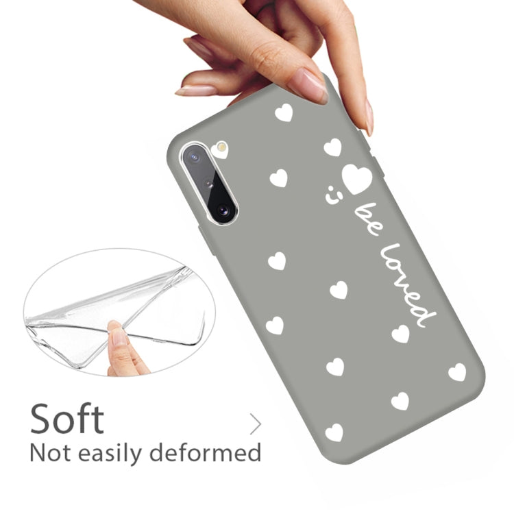 For Galaxy Note10 Smiling Love Heart Pattern Frosted TPU Protective Case