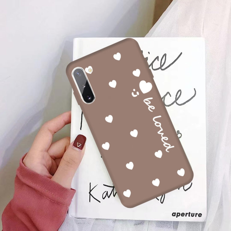 For Galaxy Note10 Smiling Love Heart Pattern Frosted TPU Protective Case