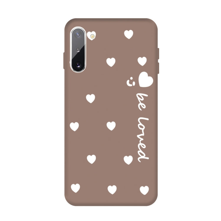 For Galaxy Note10 Smiling Love Heart Pattern Frosted TPU Protective Case