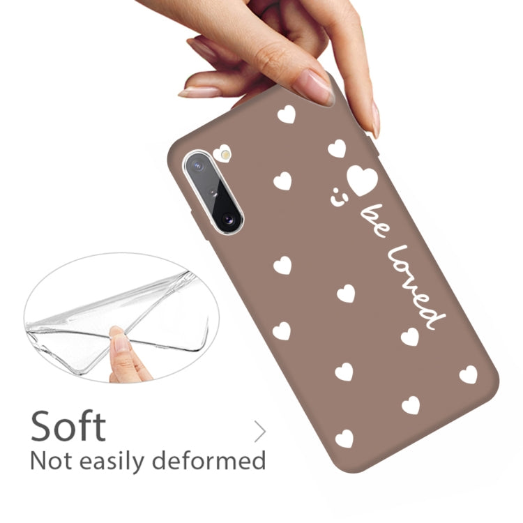 For Galaxy Note10 Smiling Love Heart Pattern Frosted TPU Protective Case