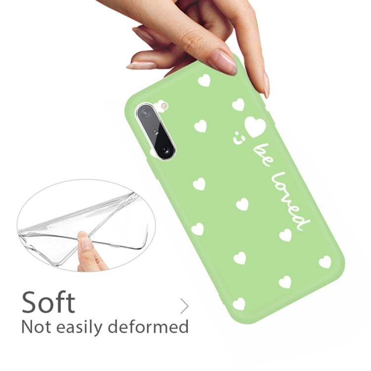 For Galaxy Note10 Smiling Love Heart Pattern Frosted TPU Protective Case