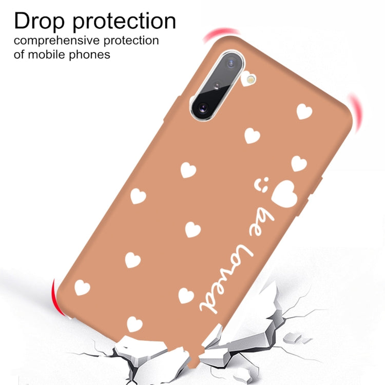 For Galaxy Note10 Smiling Love Heart Pattern Frosted TPU Protective Case