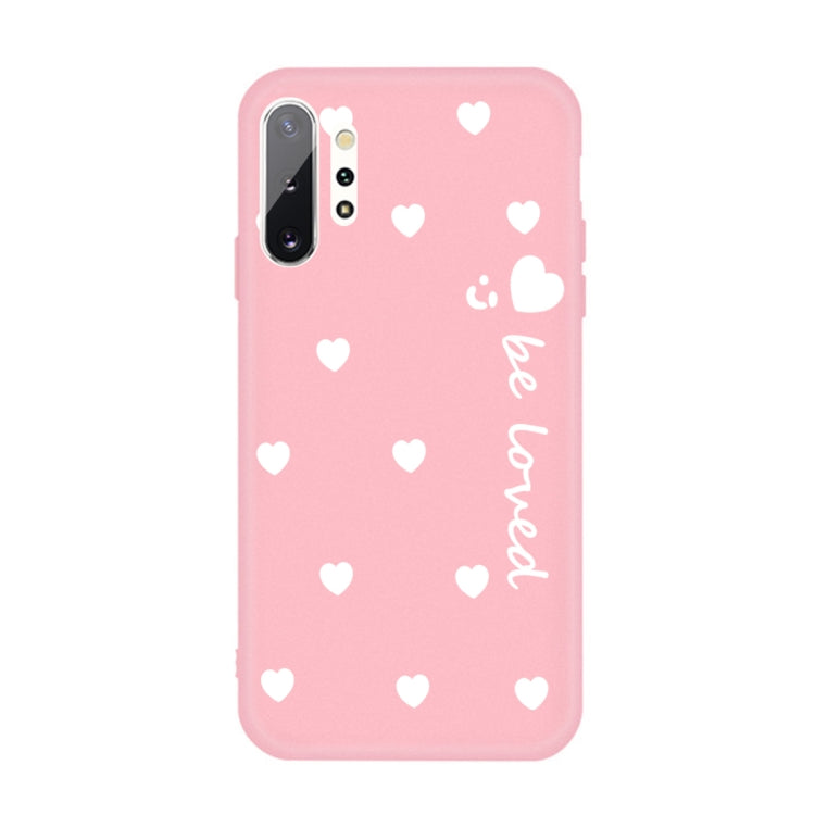 For Galaxy Note10+ Smiling Love Heart Pattern Frosted TPU Protective Case