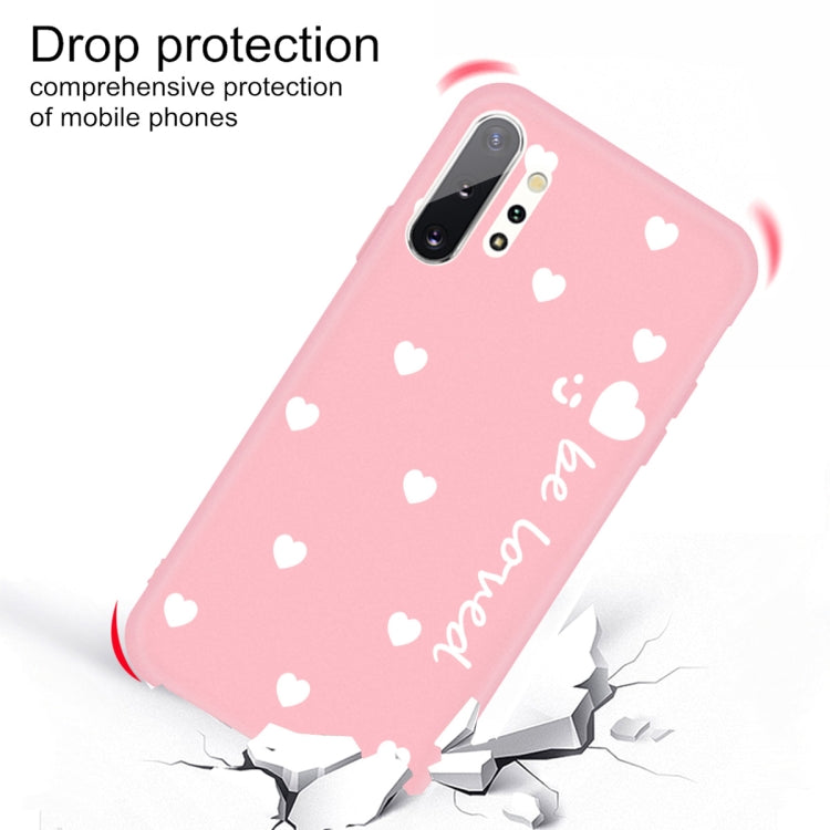 For Galaxy Note10+ Smiling Love Heart Pattern Frosted TPU Protective Case
