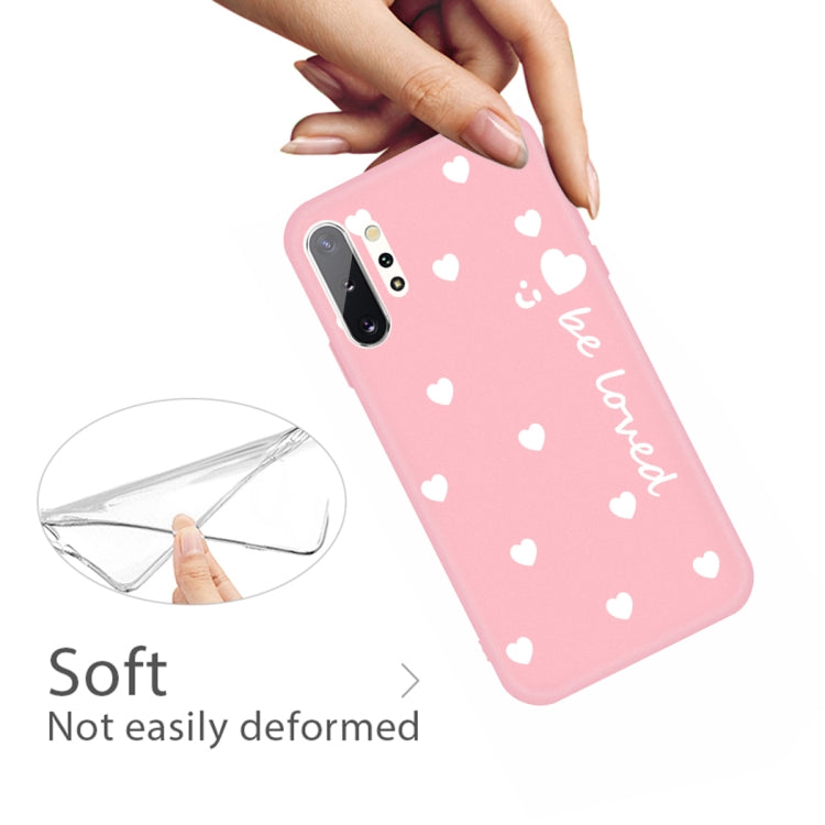 For Galaxy Note10+ Smiling Love Heart Pattern Frosted TPU Protective Case