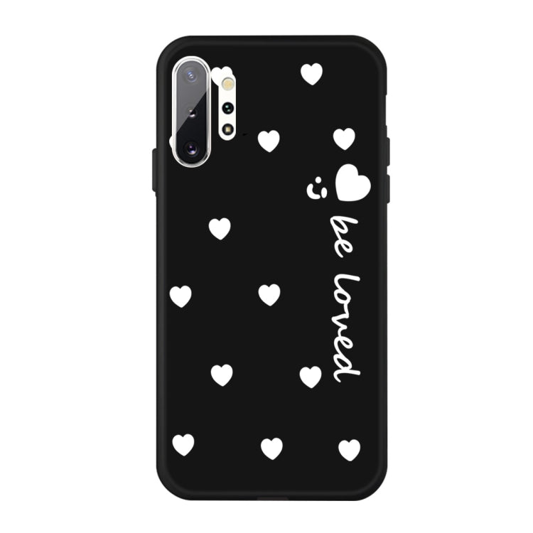 For Galaxy Note10+ Smiling Love Heart Pattern Frosted TPU Protective Case