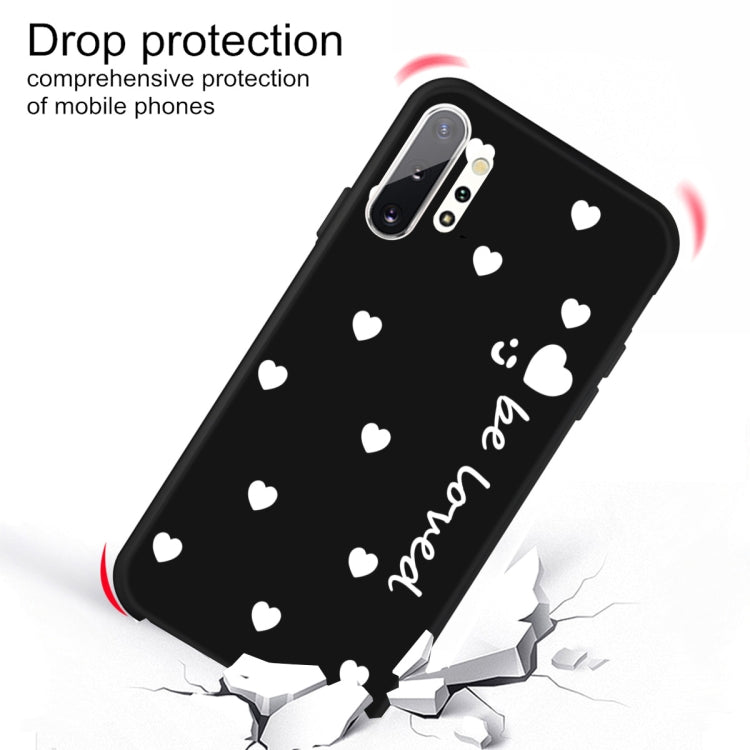 For Galaxy Note10+ Smiling Love Heart Pattern Frosted TPU Protective Case