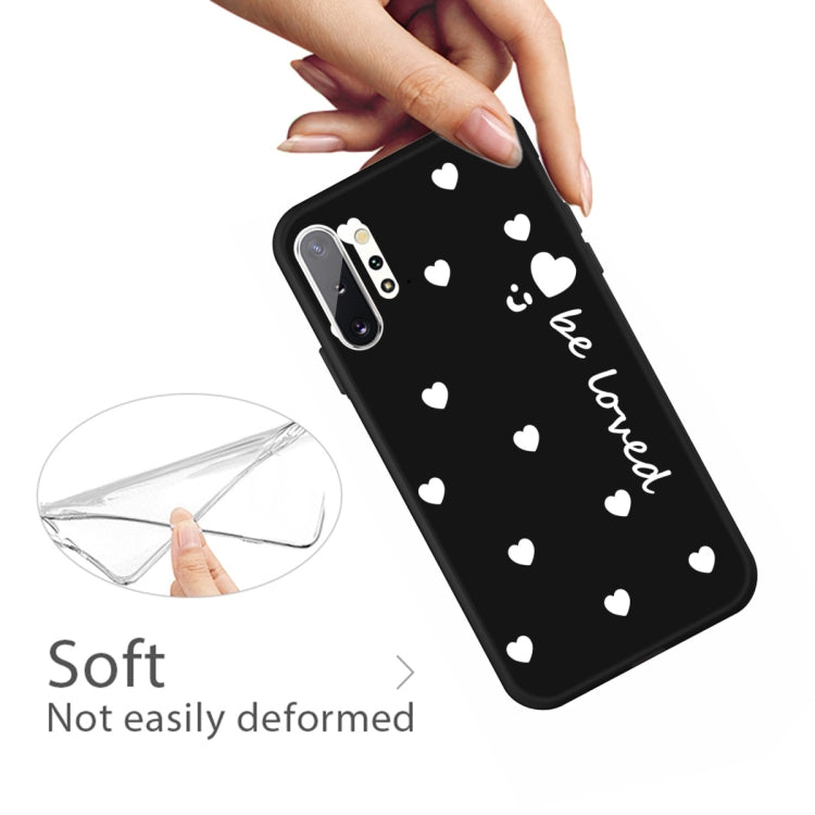 For Galaxy Note10+ Smiling Love Heart Pattern Frosted TPU Protective Case