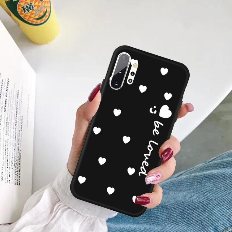 For Galaxy Note10+ Smiling Love Heart Pattern Frosted TPU Protective Case