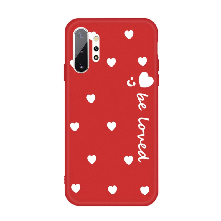 For Galaxy Note10+ Smiling Love Heart Pattern Frosted TPU Protective Case