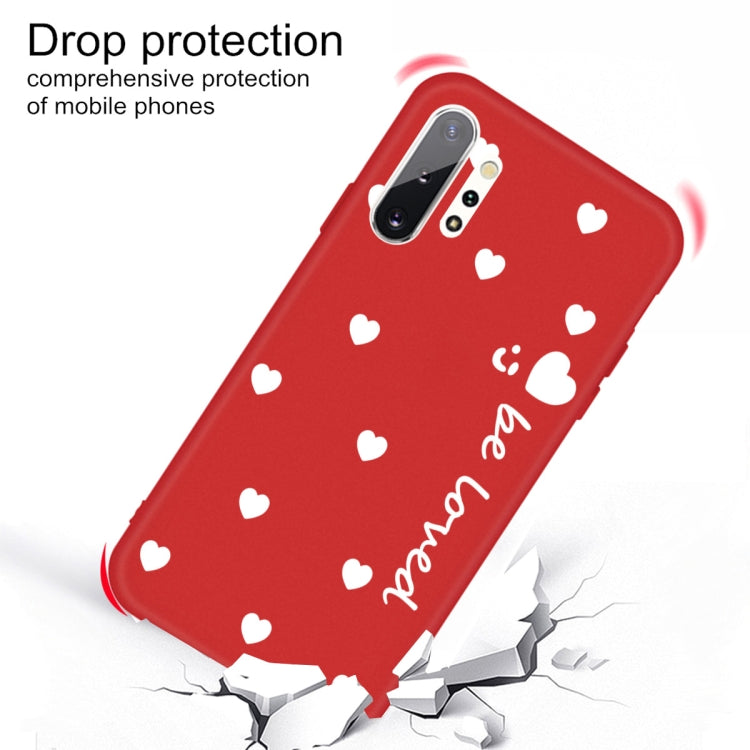 For Galaxy Note10+ Smiling Love Heart Pattern Frosted TPU Protective Case